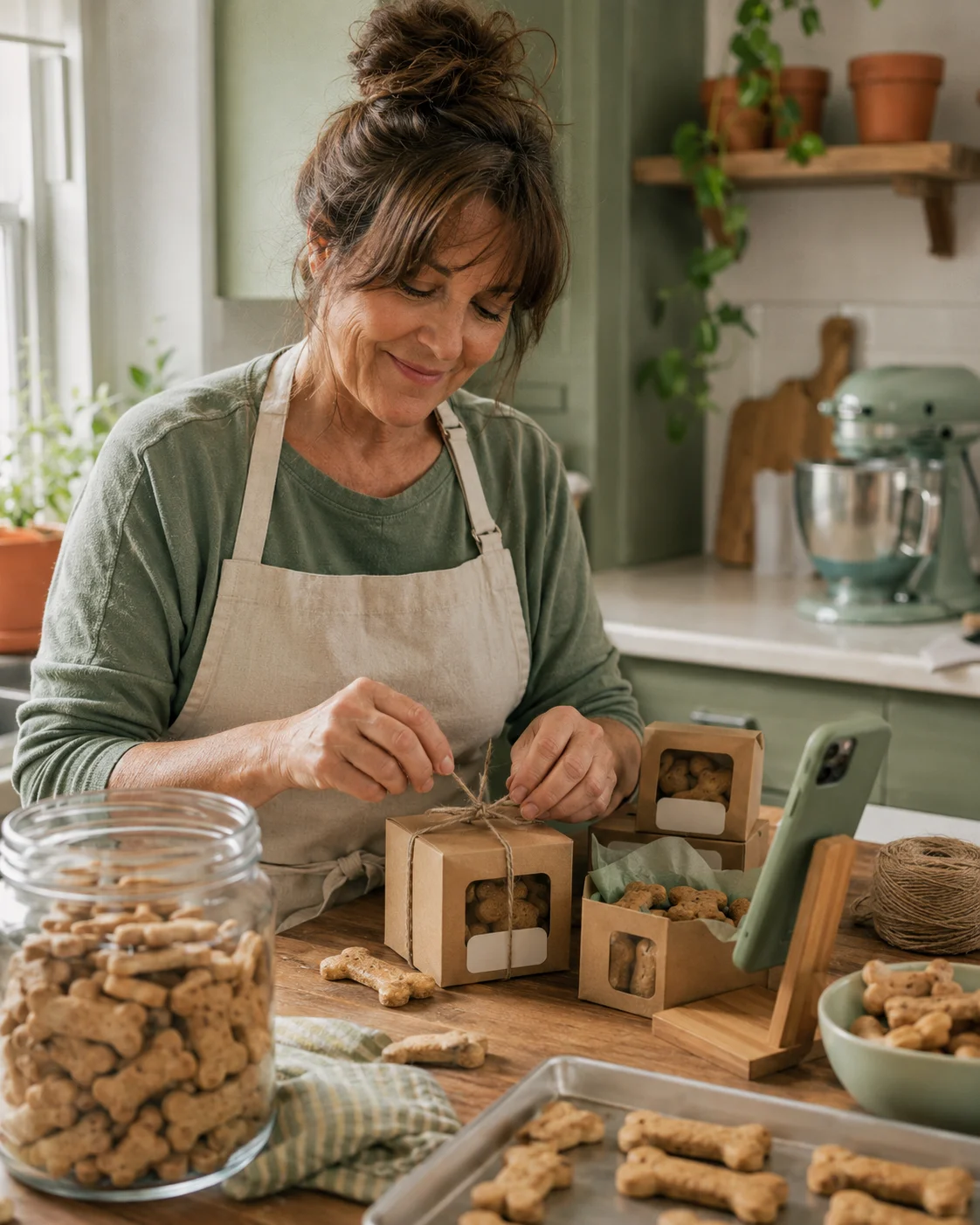 Cajas de galletas caseras para perro listas para vender