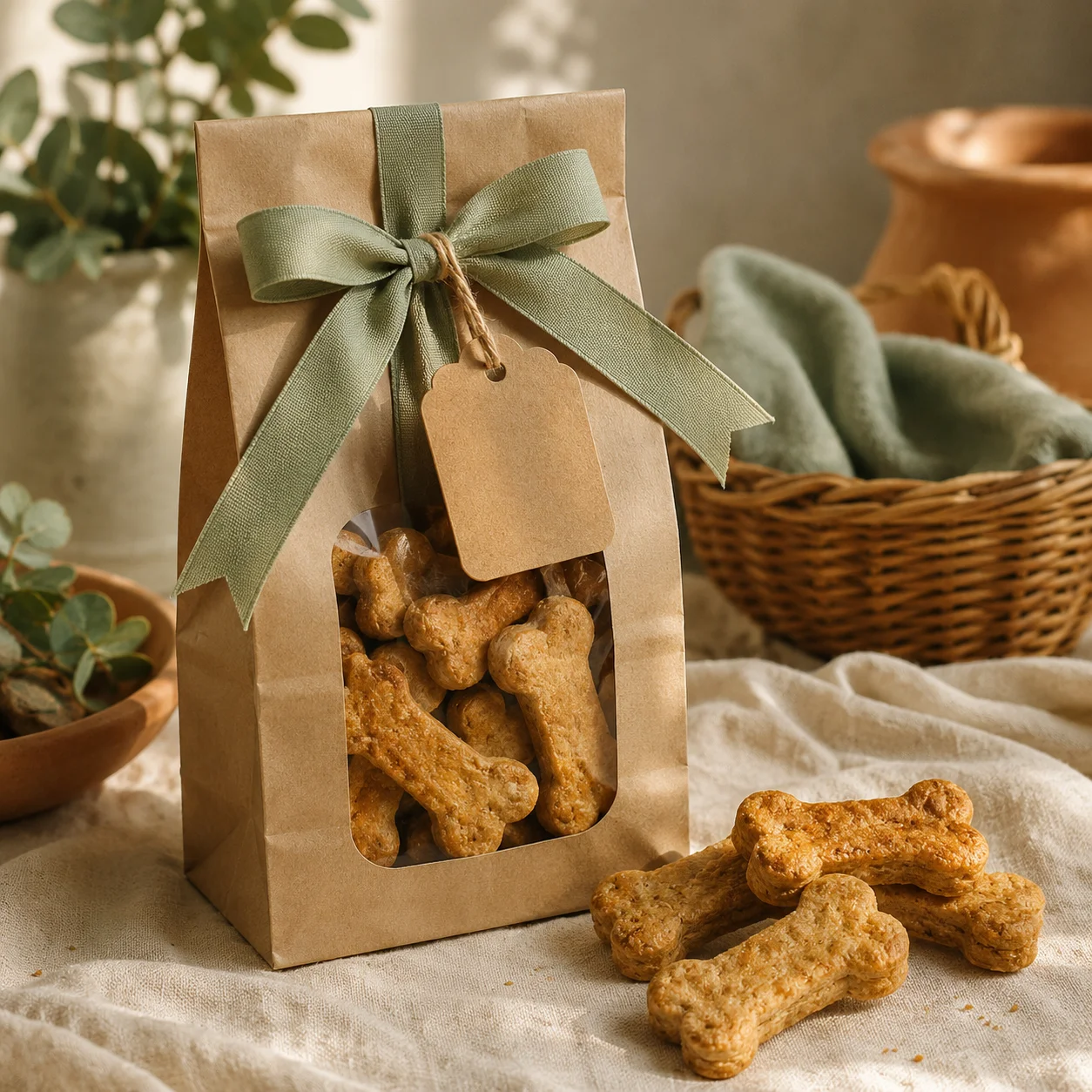 Bolsa de galletas caseras para perro