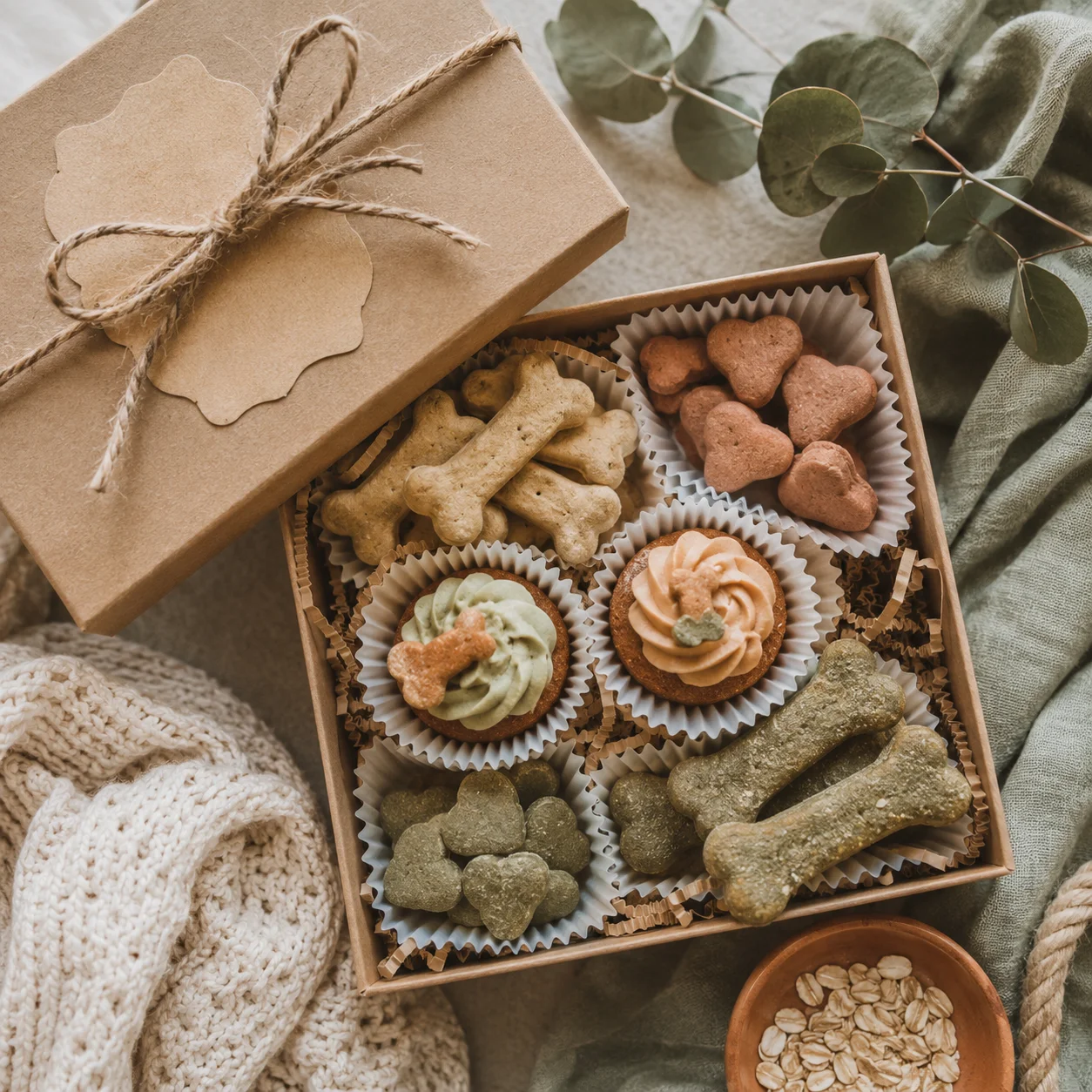 Caja regalo personalizada con galletas para perro